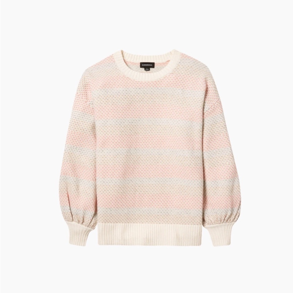 Summersalt The Coziest Cashmere Blend Soft Stripe Sweater Size L